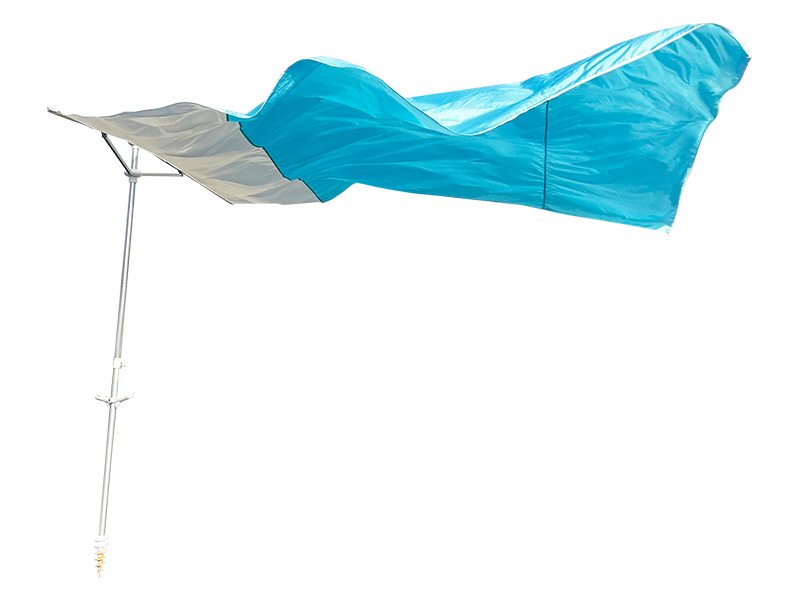 Sombrilla de playa decorativa de 2 nervaduras de 2,8*2,4 M