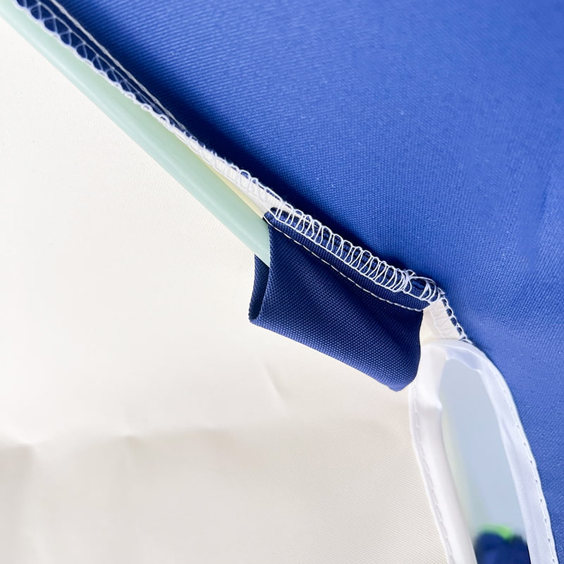 Paraguas pagoda de patchwork azul y blanco de 2,5 m