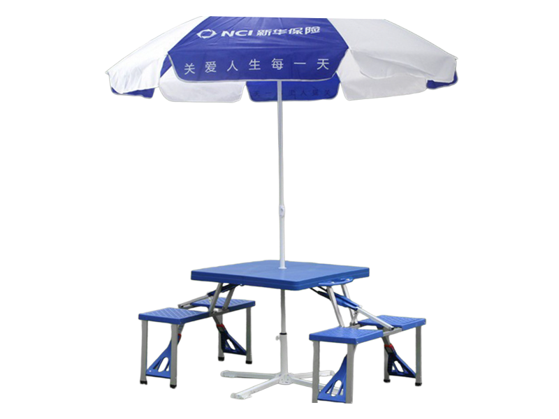 Sombrilla de playa exterior azul y blanca de 2M